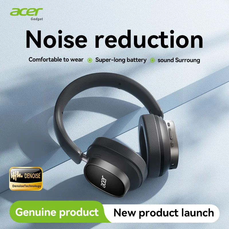

Беспроводные полноразмерные наушники Acer OHR633 с Bluetooth 5.4, 40-мм HiFi-драйверами, 22 часами работы, шумоподавлением ENC для телефона и ноутбука