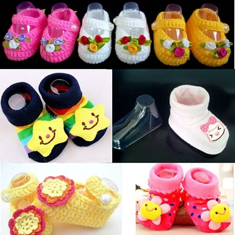 10Pcs Clear Plastic Baby Feet Display Baby Booties Shoes Socks Showcase Shoes Socks Clear Plastic PVC