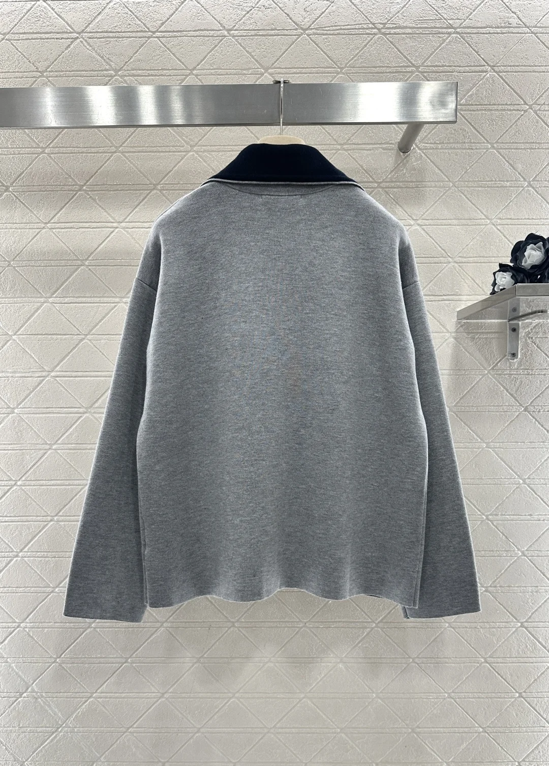 

Серый полуоткрытый вязаный топ из чистой шерсти с лацканами, женская зимняя куртка, спортивный повседневный топ, женские толстовки и свитшоты