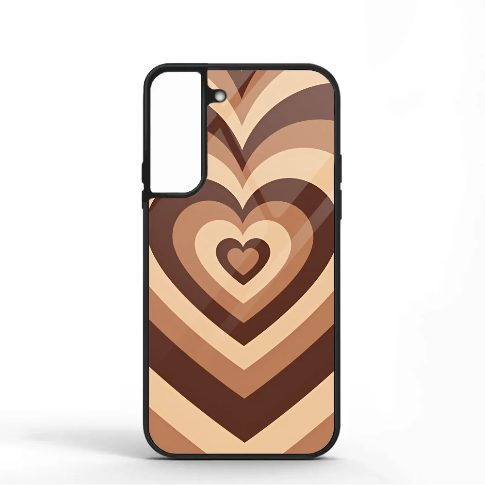 Latte Love Coffee Heart Phone Case For Samsung S10 S20 S21 S22 S24 S30 Plus ULTRA Mirror Acrylic Cover