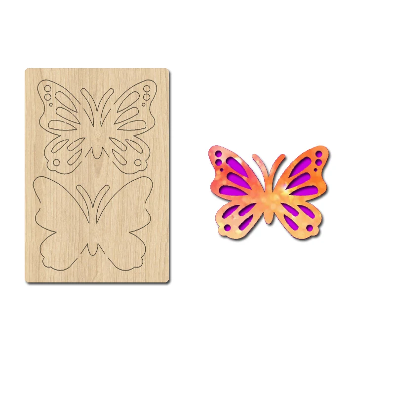 

YM16 Wooden Cutting Die With Hollow Butterfly Shape, Suitable For Most Machines