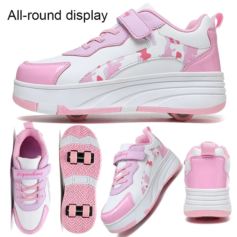 2025new Roller Skates Sneakers For Children Sports Shoes For Boys Retractable Skates With Removable Sheels Unisex