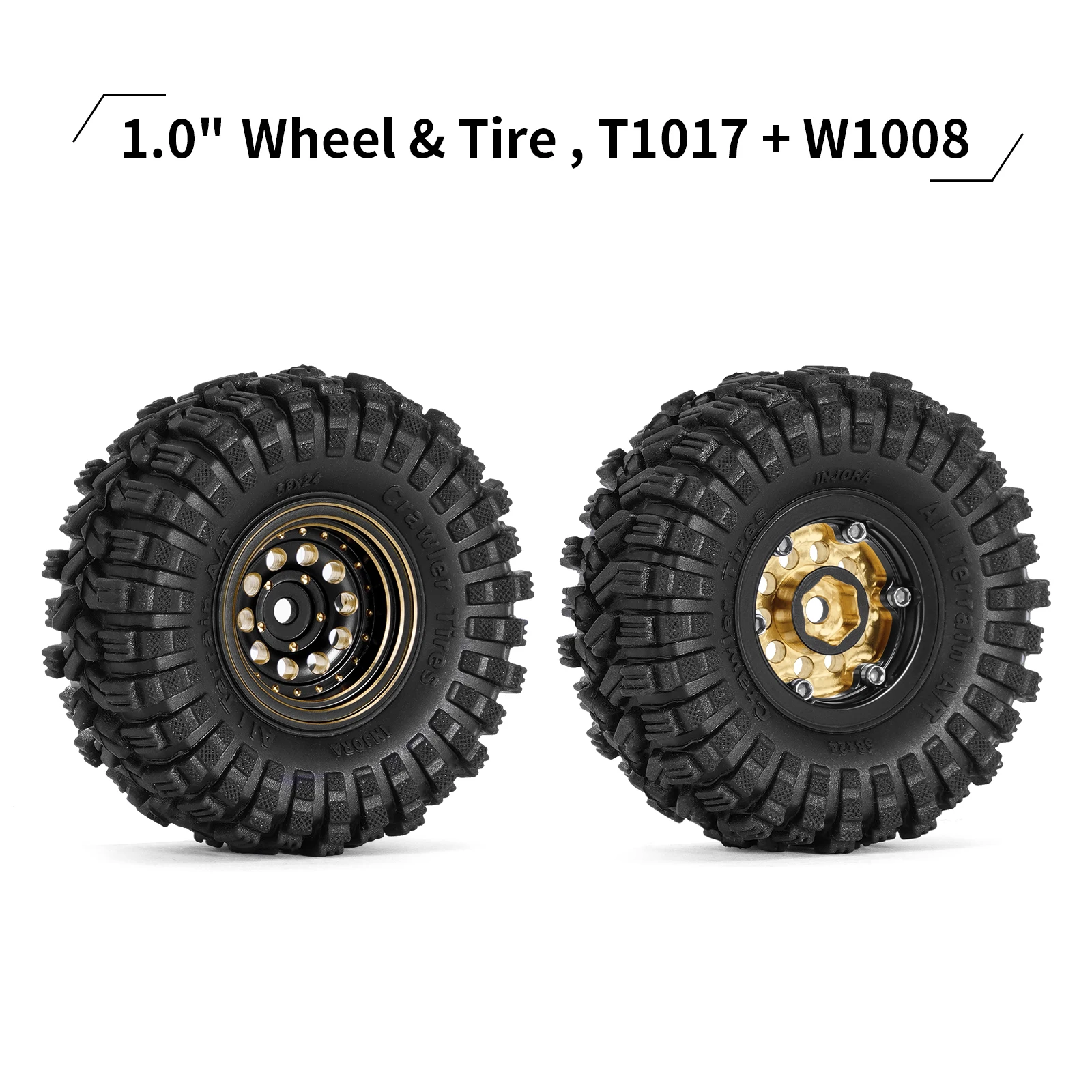 INJORA Schwarz beschichtetes Messing 1,0" Beadlock-Radreifen-Set für 1/24 1/18 RC Crawler Car Axial SCX24 AX24 TRX4M FCX24 – Detail 6