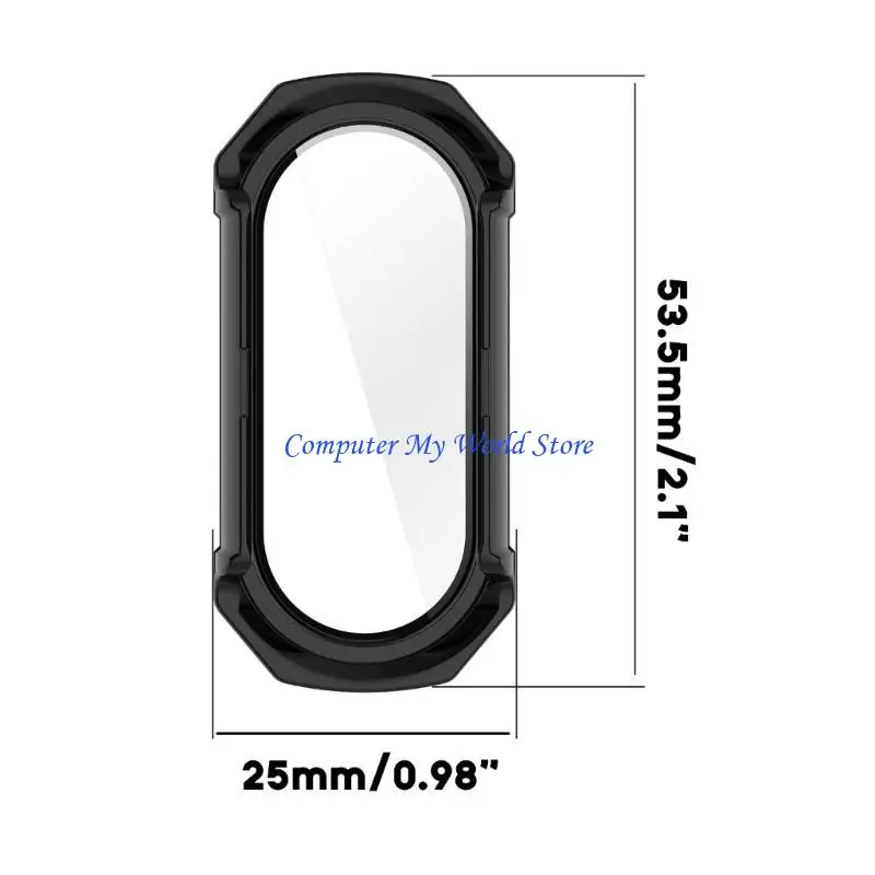 Anti-scratch Protective Case+Screen Protector Suitable for Mi-Band 8 Cover with Tempered Glass Film SmartwatchHard-Shell