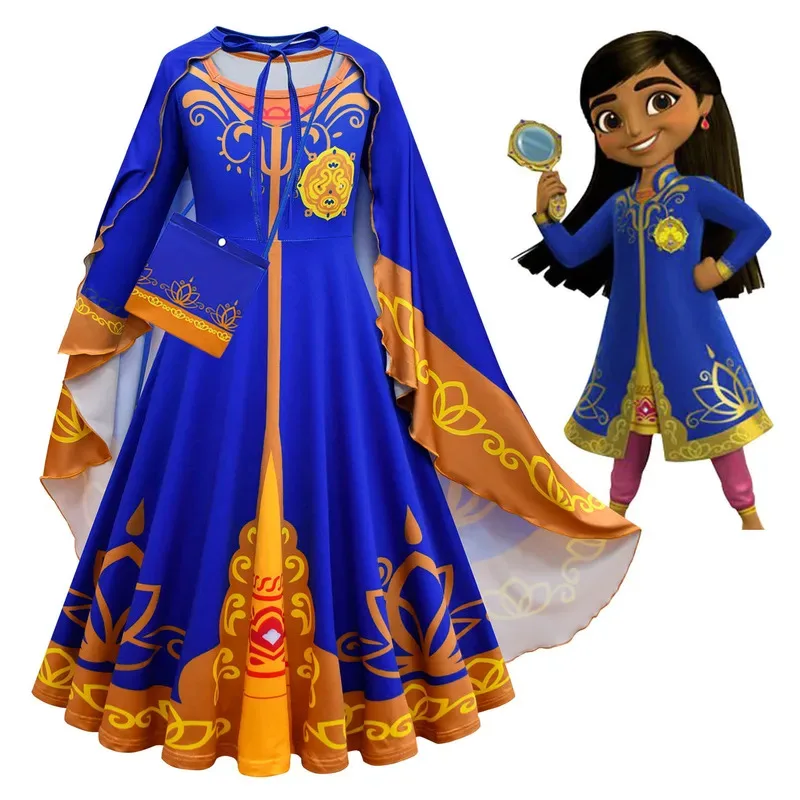 2025 nuevo Cosplay Royal Detective Mira disfraz de Halloween niñas vestido capa bolsa niñas vestidos de fiesta de cumpleaños niño bebé Navidad