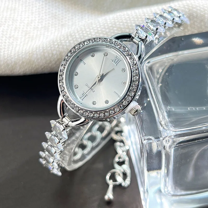 UTHAI CQ383 Bracciale per orologio da donna alla moda con orologio al quarzo colorato intarsiato con diamanti, regalo di orologio di lusso leggero, orologi da donna