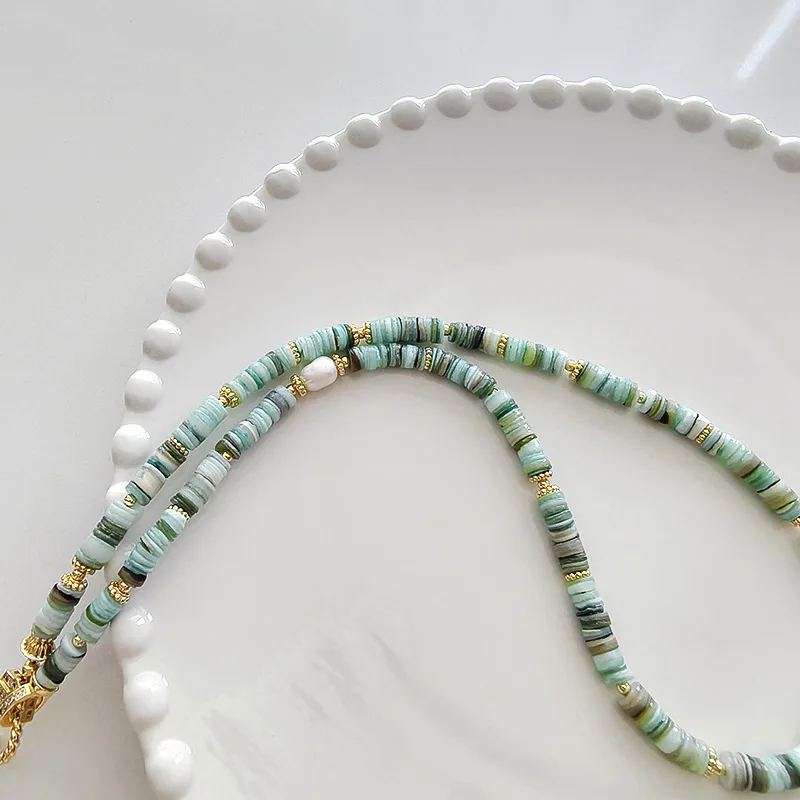 Neuankömmling trend ige natürliche Barock Süßwasser Perle grünen Stein 14 Karat Gold gefüllt weibliche Anhänger Halskette Schmuck für Frauen Geschenke – Detail 6
