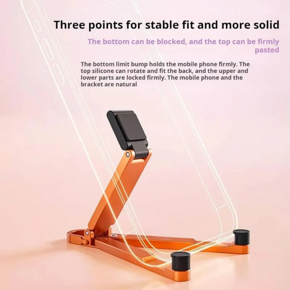 2pcs Foldable Phone Stand Spring Buckle Keychain Portable Travel Hands Free Holder For Smartphone Video Binge Watching - view 3