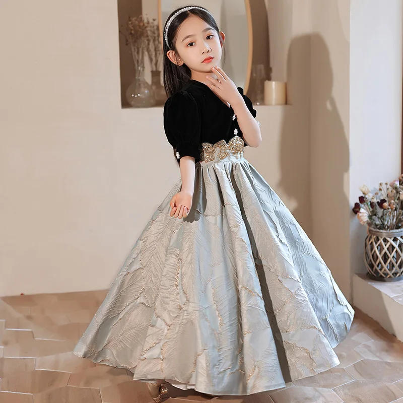 Elegant Appliques Dress Girls Wedding Kids Dresses for Girl Party Teenage Princess Bridesmaid Dress Christmas Communion Costume