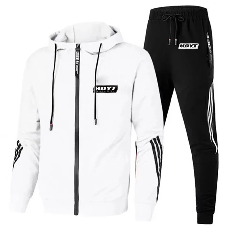 2024 männer HOYT Bogenschießen Huntinger Bögen Herbst Neue Zipper Hohe Qualität Hoodie Mode Gedruckt Lässige Sportswear Outdoor Fitness Set