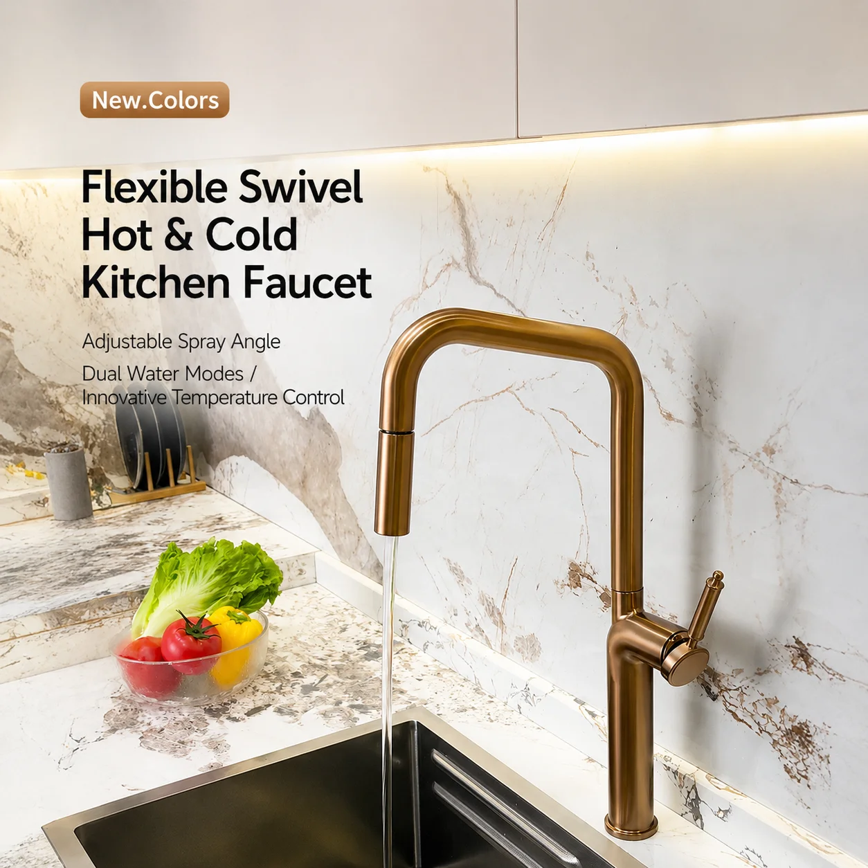 Brushed Rose Gold Kitchen Fauc - Silicone Tap Washer review and price