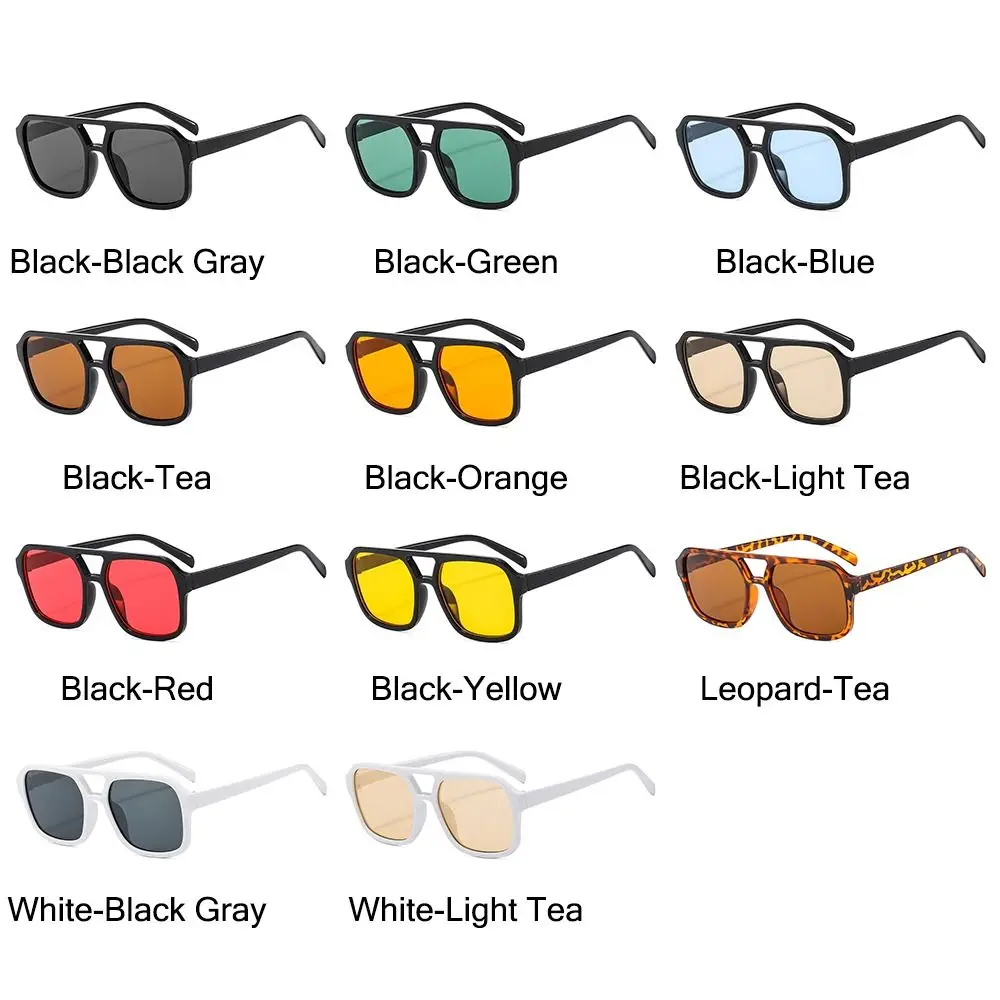نظارات شمسية مربعة للطيران للنساء والرجال ، حماية UV400 ، عتيقة ، على طراز Ins ، ظلال سوداء ، نظارات شمسية بإطار كبير