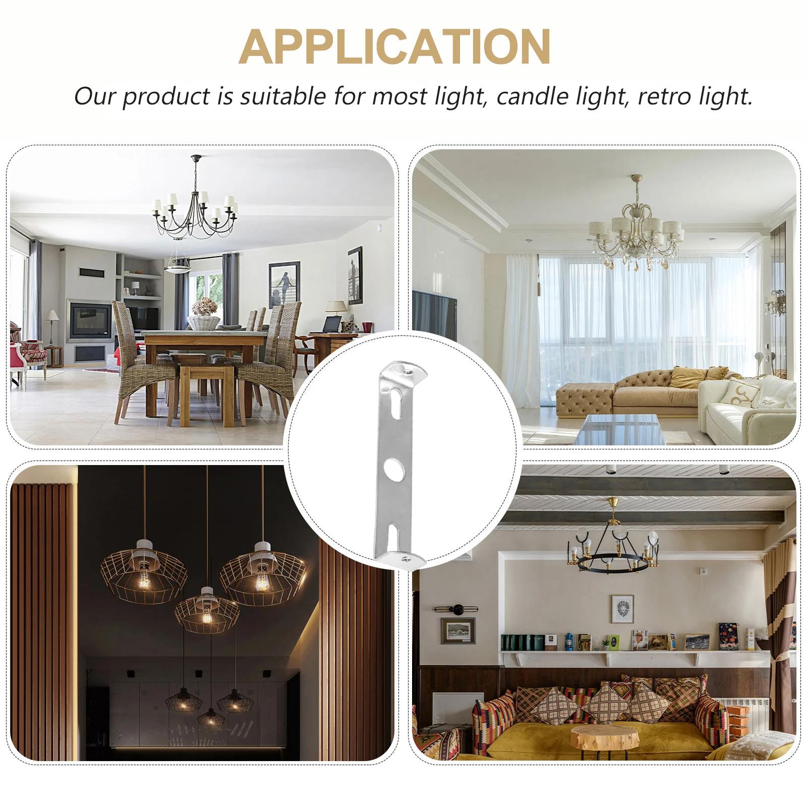 

10 set Light Mounting Bracket Iron Ceiling Rack For Hanging Lamp Fixture Durable Retro Light Support Home Lighting Accessories