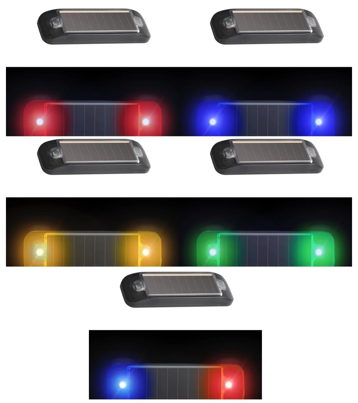 Car Mini Warning Light LED Solar Power Night Security Simulated Alarm Wireless Anti-Theft Caution Lamp Grille Strobe Flashlights