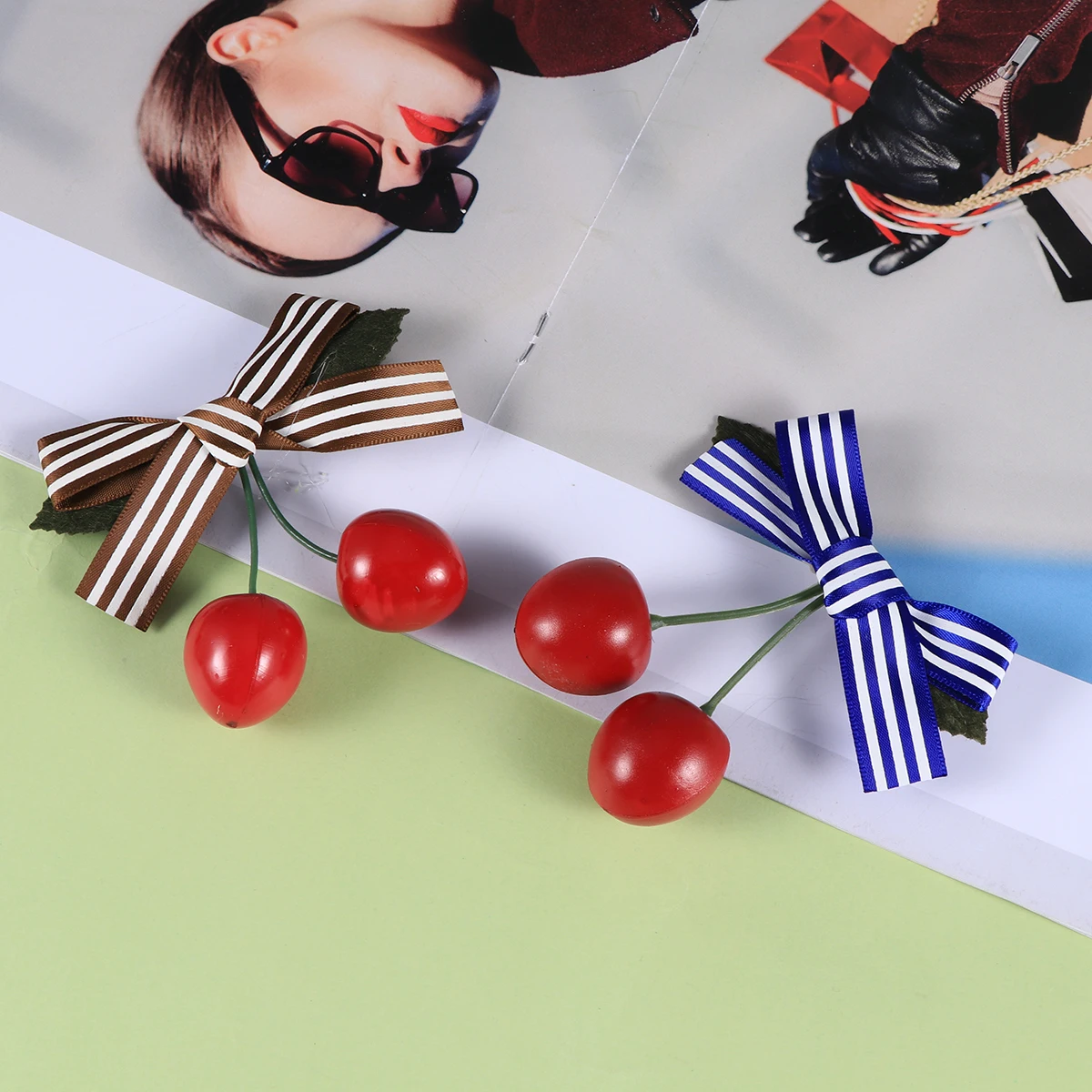 

5 шт., заколки для волос с бантом для девочек, красочная лента в форме вишни, заколки с бантом, заколки для волос для вечеринок, детей-подростков