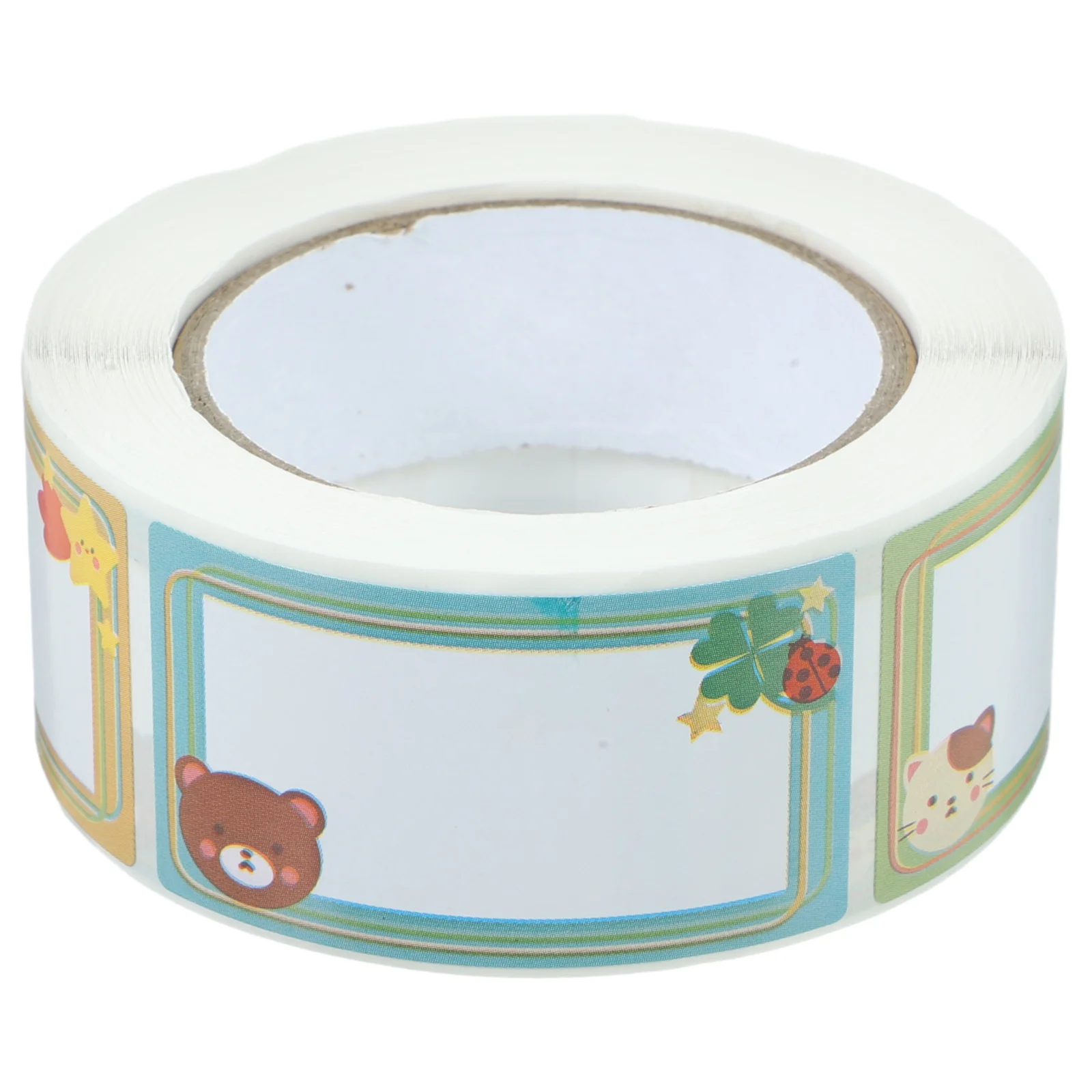 1 rollo de etiquetas adhesivas en blanco, etiquetas de nombre reutilizables para artículos para niños, suministros escolares, botellas de agua, almacenamiento de zapatos, hogar y oficina