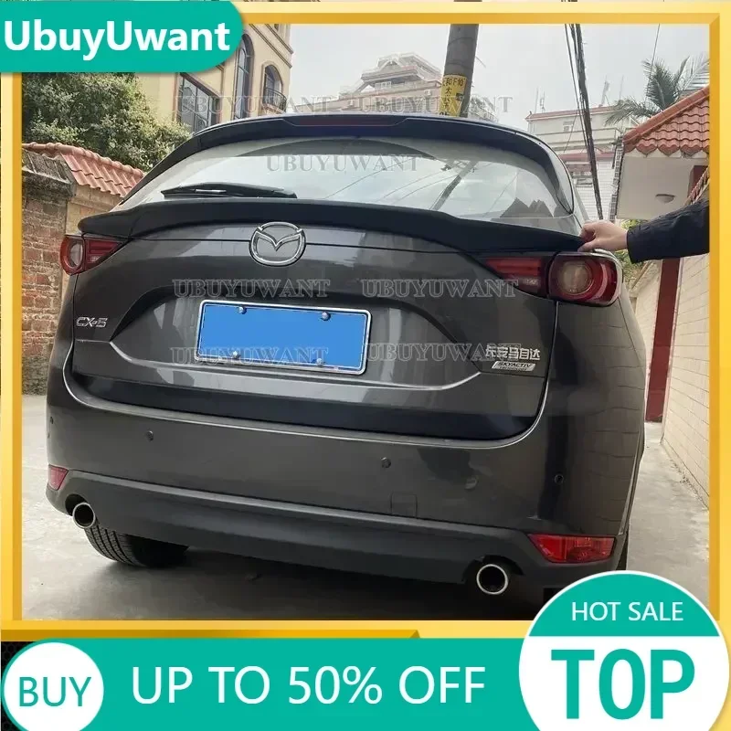 For Mazda CX-5 CX5 2017 2018 2019 2020 2021 Rear Middle Carbon Fiber Trunk Lip Wing Black White Spoiler Car Styling
