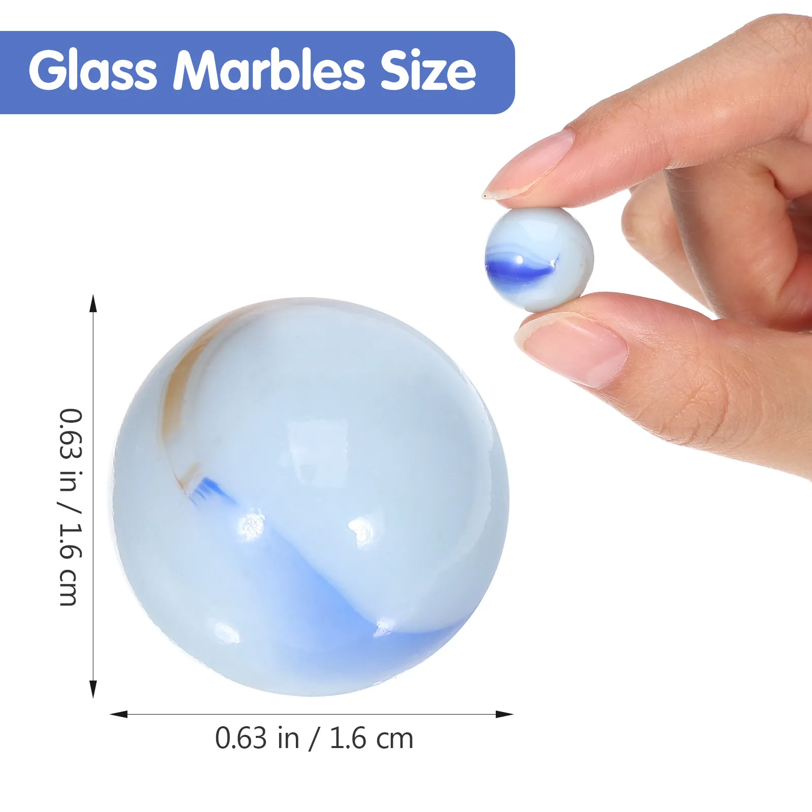 50Pcs Glass Marbles Milk White Patterned Durable Lightweight Smooth Texture for Kids DIY Crafts Bulk Glass Marbles