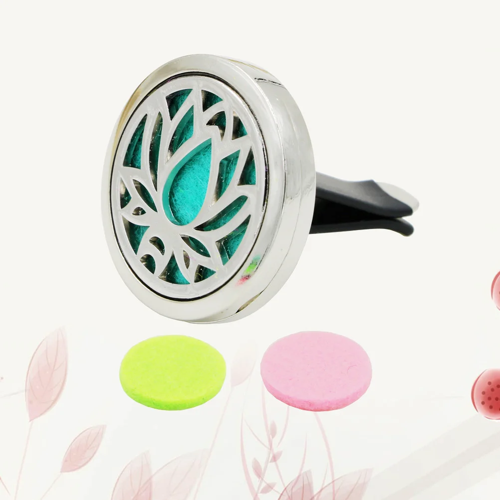 

2pcs Lotus Shape Air Freshener Clip Aromatherapy Diffuser For Car Essential Oil Mini Auto Perfume Locket Car Interior Decor