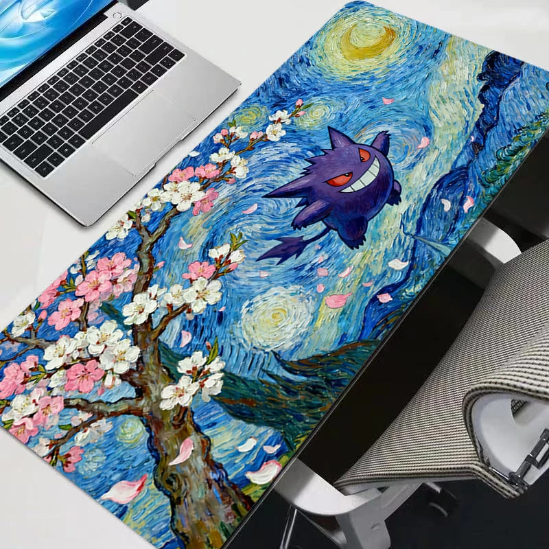 Popular Mouse Pad Gamer PC Computer Gaming Accessories kawaii Sakura Pokemon Gengar E-sports Mousepads Gamer Keyboard Desk Mat