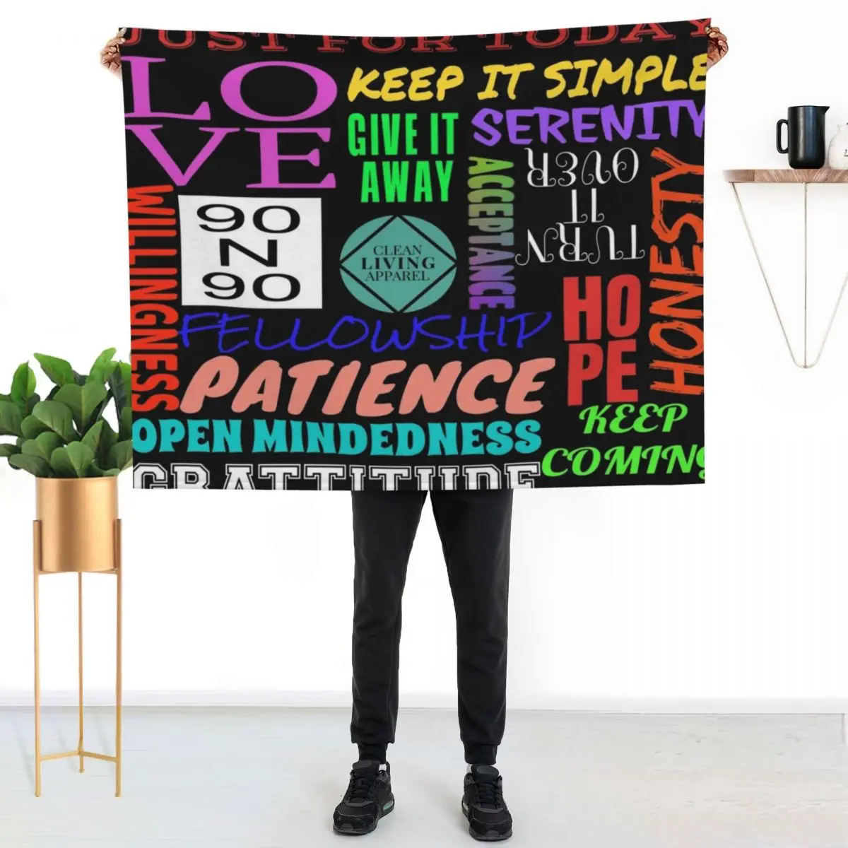 Spiritual Principles of 12 Step Recovery Program NA AA Throw Blanket Blankets Sofas Of Decoration Hairys Plush Blankets