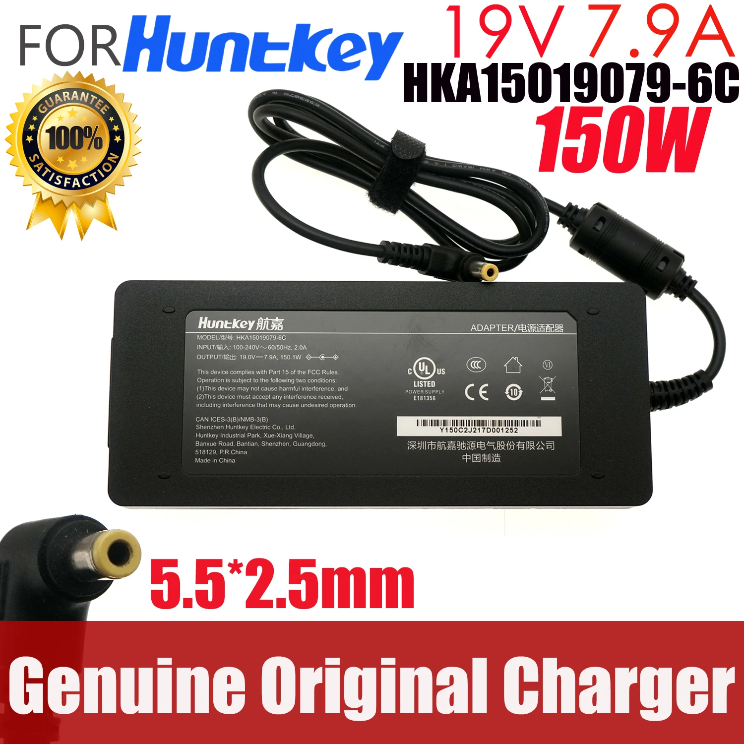 

Original OEM Huntkey HKA15019079-6C 19V 7.9A AC Adapter Charger 150.1W for MinisForum EliteMini H31G Mini PC Power Supply