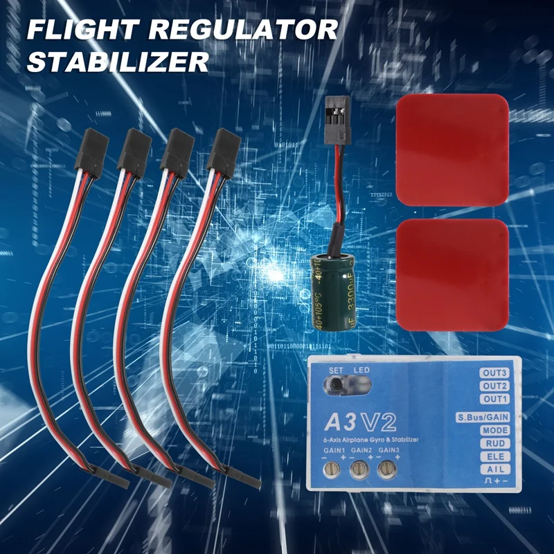 Estabilizador de controlador de vuelo A3 V2, 4 modos de vuelo para avión RC, accesorio de regalo de Metal para amantes de RC