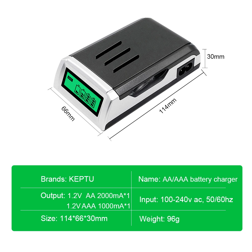 KEPTU 2200mAh 1.2V AA Rechargeable Battery+900mAh 1.2V AAA Battery Ni-MH Rechargeable AA AAA Batteries for Camera Toys