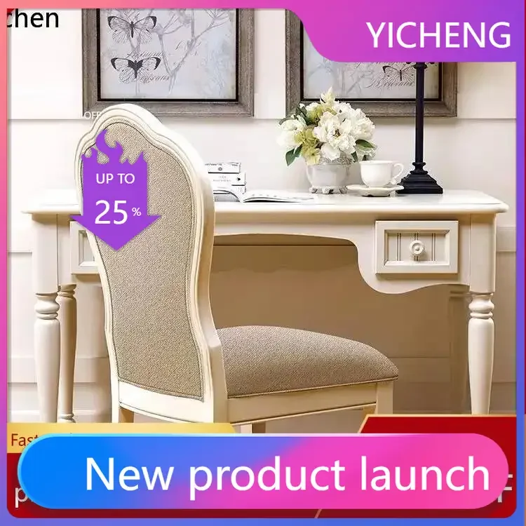 

LYY solid wood desk boss home study retro computer writing and chair floor decoration supplies