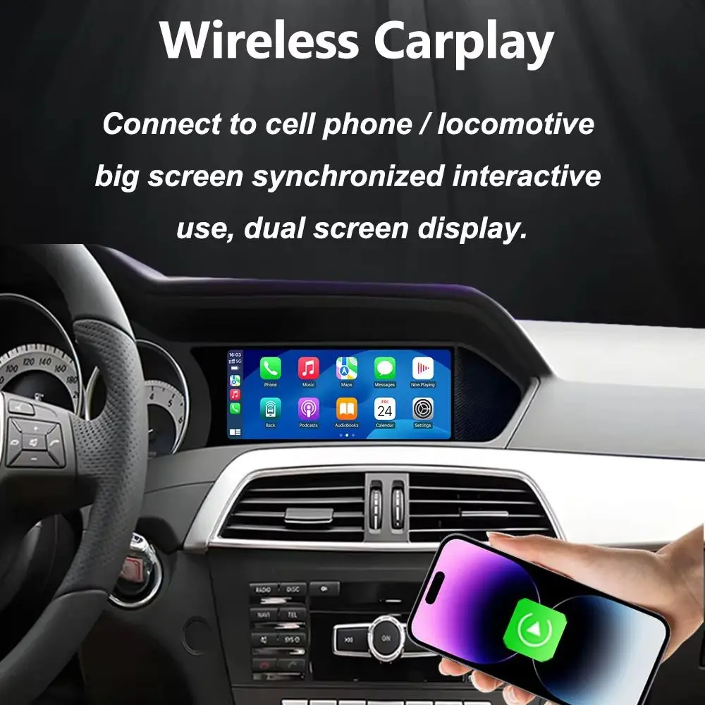 Android 16 Car GPS Navi Player 8.8" For Mercedes Benz C Class W204 S204 2011 - 2015 WIFI Carplay BT Google Car Multimedia Stereo view 3