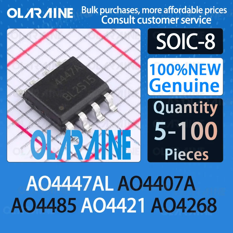 

5/10/100Pcs 100%New Original AO4447AL AO4407A AO4485 AO4421 AO4268 SOIC-8 transistor MOSFET