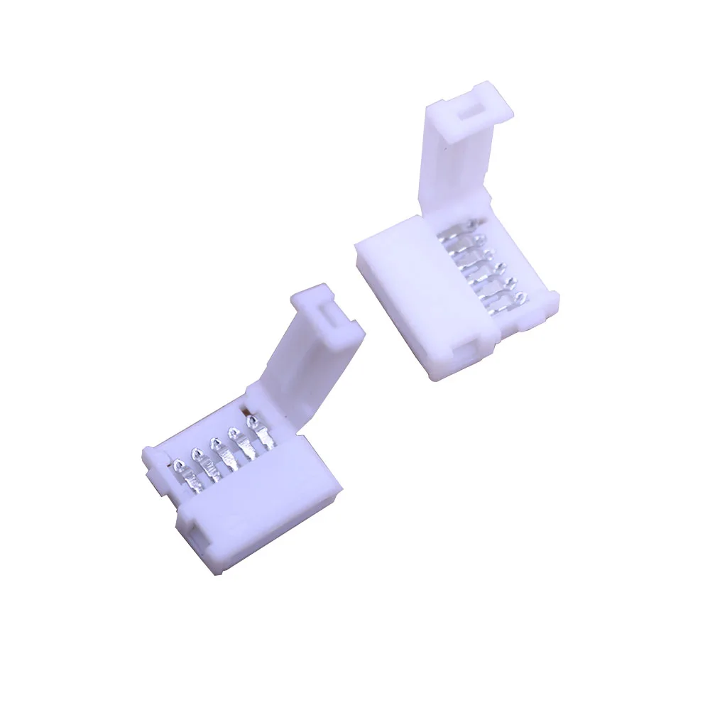10 pçs/lote 10mm 4pin 2pin 3pin 5pin 6pin conector Para 5050 RGB RGBW RGBWW RGBCCT cor LED strip LED PCB placa conector fio