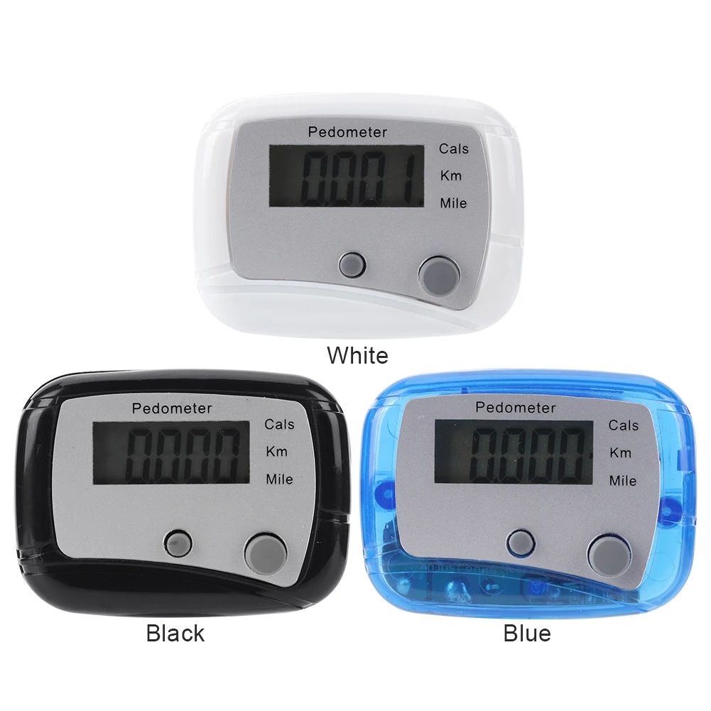Multi-Function Walking Pedometer Clip On Step Counter for Walking Running (Blue)