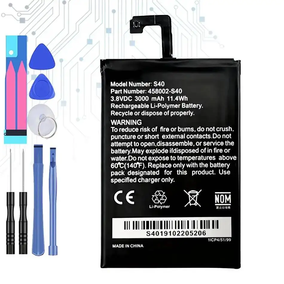 

Аккумулятор для мобильного телефона Caterpillar Cat S40 458002-S40, 3000 мАч, долговечный, легкий