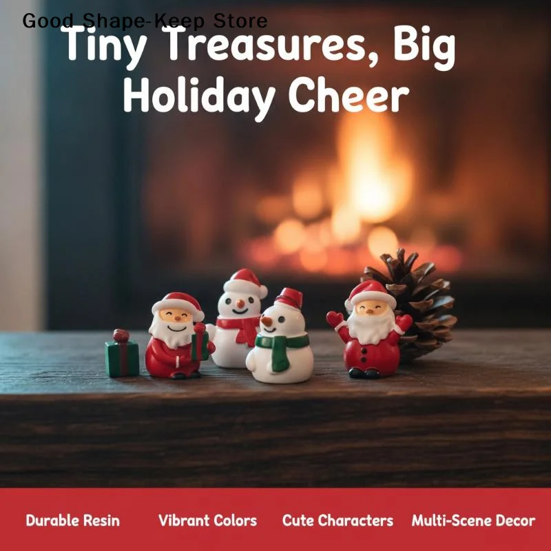 daily1pc Santa Claus Snowman Green Gift Box Snow View Micro Landscape OrnamentDaily products