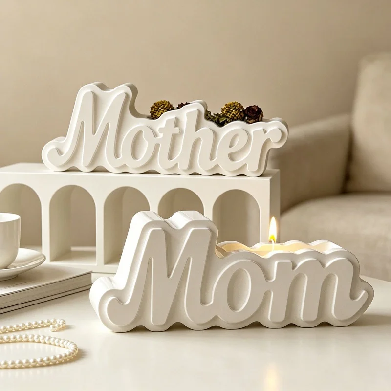 Letter Shape Vase Plaster Silicone Mold DIY English Alphabet Desktop Ornament Resin Molds Candle Aroma Gypsum Container Making view 3