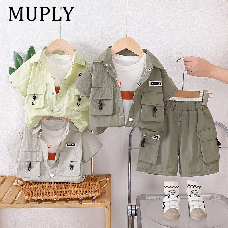 Summer Baby Boys Clothes Suit Children Shirt T-Shirt Shorts 3Pcs/Sets Toddler Clothing Infant Casual Costume Kids Tracksuits
