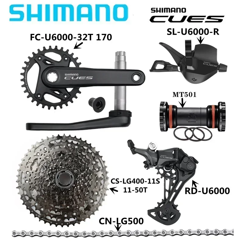 SHIMANO CUES U6000 2X10 Speed MTB Bike Derailleur Groupset CS-LG400 10-48T Cassette Sprocket LG500 Chain Bicycle Original Parts