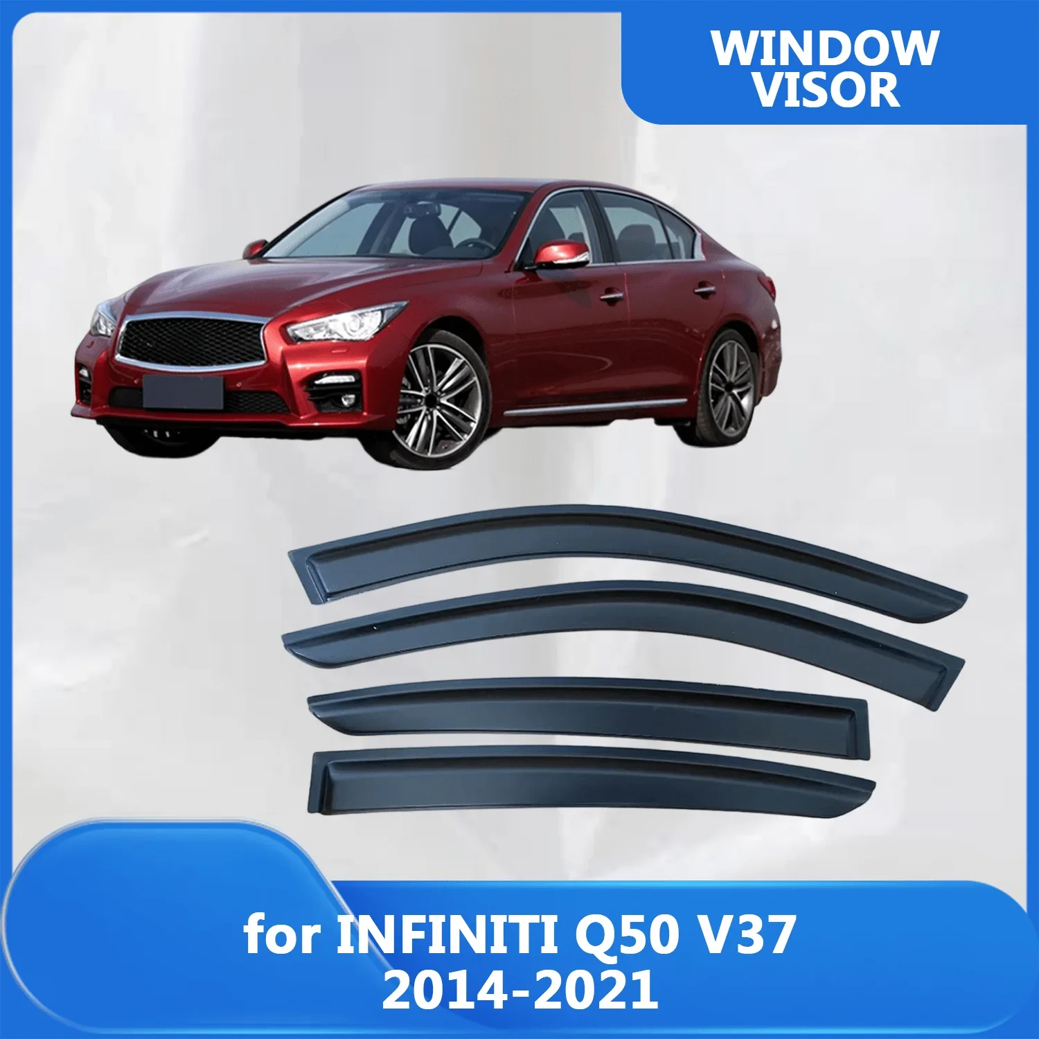 

Window Visor for INFINITI Q50 V37 2014 2015 2016 2017 2018 2019 2020 2021 Wind Deflectors Rain Guards Door Visor Vent