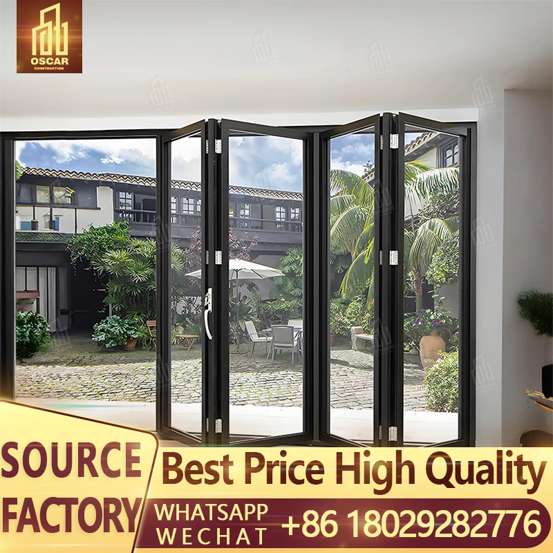 Miami NOA Approved Hurricane Proof Impact Resistance door Triple Glazed Aluminium Hinged doors For Patio door Design