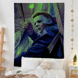 Horror Movies Halloween Michael Myers Classic Vintage DIY Wall Tapestry Hanging Tarot Hippie Wall Rugs Dorm INS Home Decor