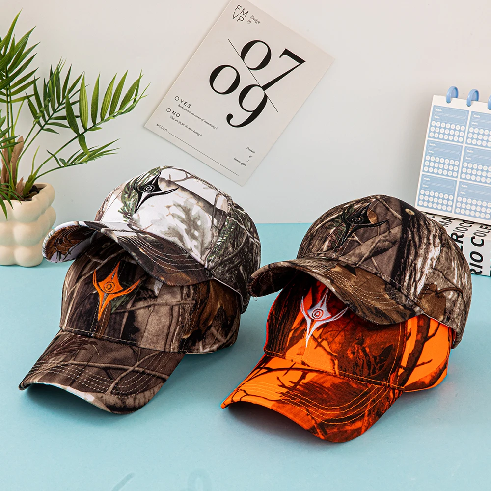 Europäische und amerikanische Sommer-Outdoor-Baseballkappen, mit Blättern bedruckte Dschungel-Tarnkappen, Herren- und Damen-Tarnkappen. – Detail 15