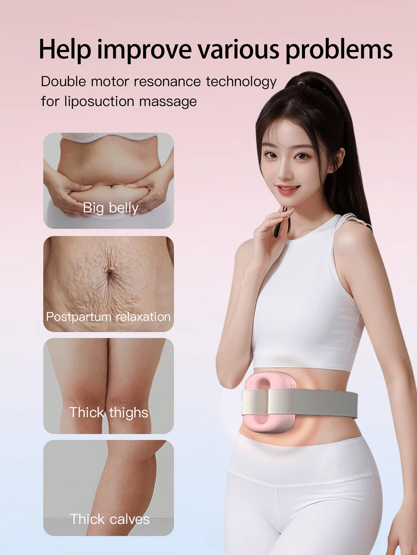 

2026 Fascia Ring Professional Grade Rechargeable Vibration Fat Burning Massage Ring Waist Abdomen Fat Rechargeabl
