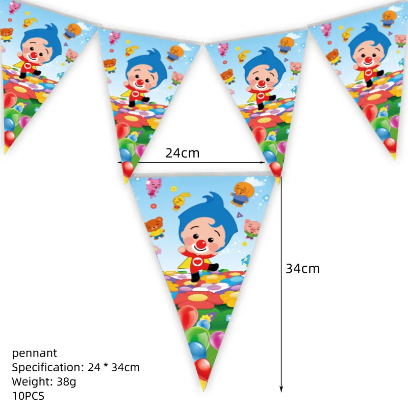 Cartoon-Clown-Geburtstagsparty-Dekoration, Tischware, Tischdecke, Teller, Serviette, Becher, Geschenk, Babyparty, Zirkusparty, Gastgeschenke, Zubehör – Detail 3