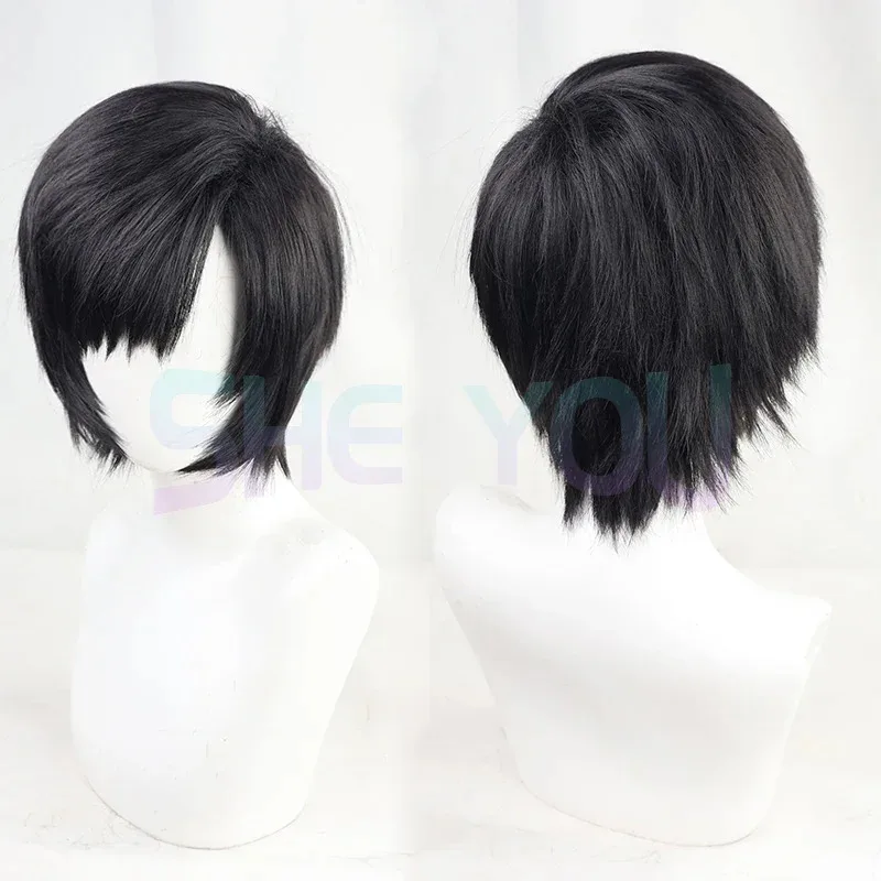 يوفي كيساراجي شعر مستعار تأثيري لعبة FF7 يوفي كيساراجي أسود قصير مقاومة للحرارة الشعر الاصطناعية هالوين شعر مستعار للحفلات غطاء شعر مستعار #1
