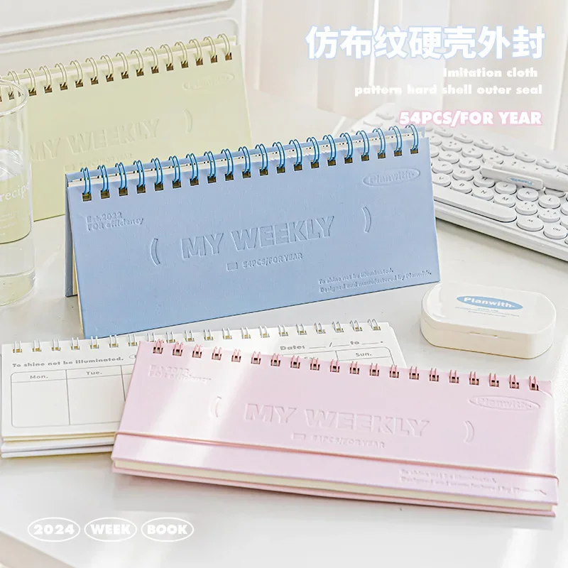 Weekly Agenda Planner Book Kawaii Notepad Double Sided Inner Core Meet Annual Plan Notebook Memorandum Easy Carry