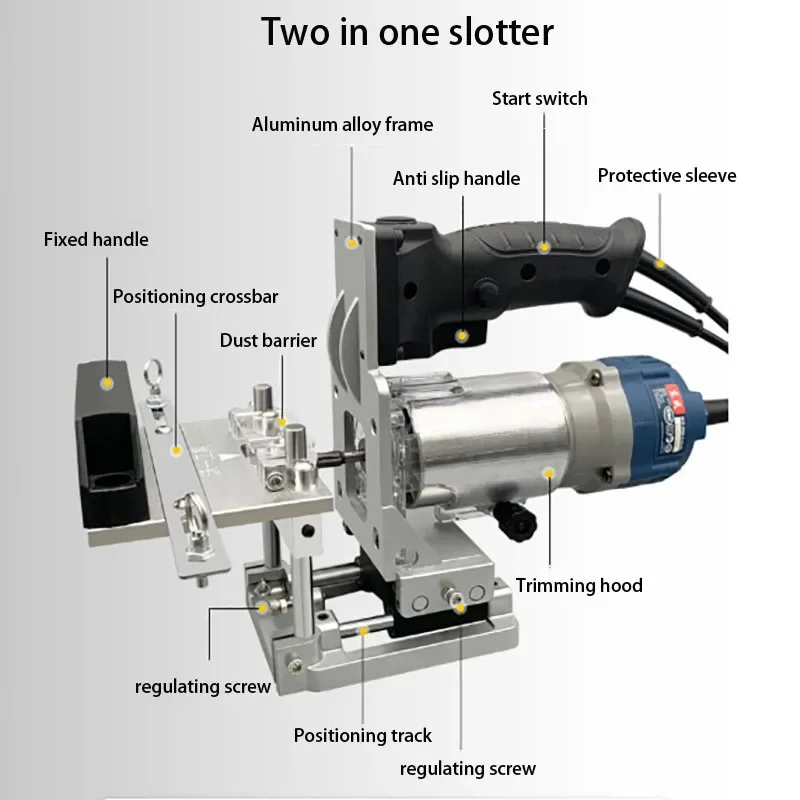 Professional Carpentry Tools Slotting Mini Portable Automatic Spring Slotting Milling Cutter Locating Rack Wardrobe Connection