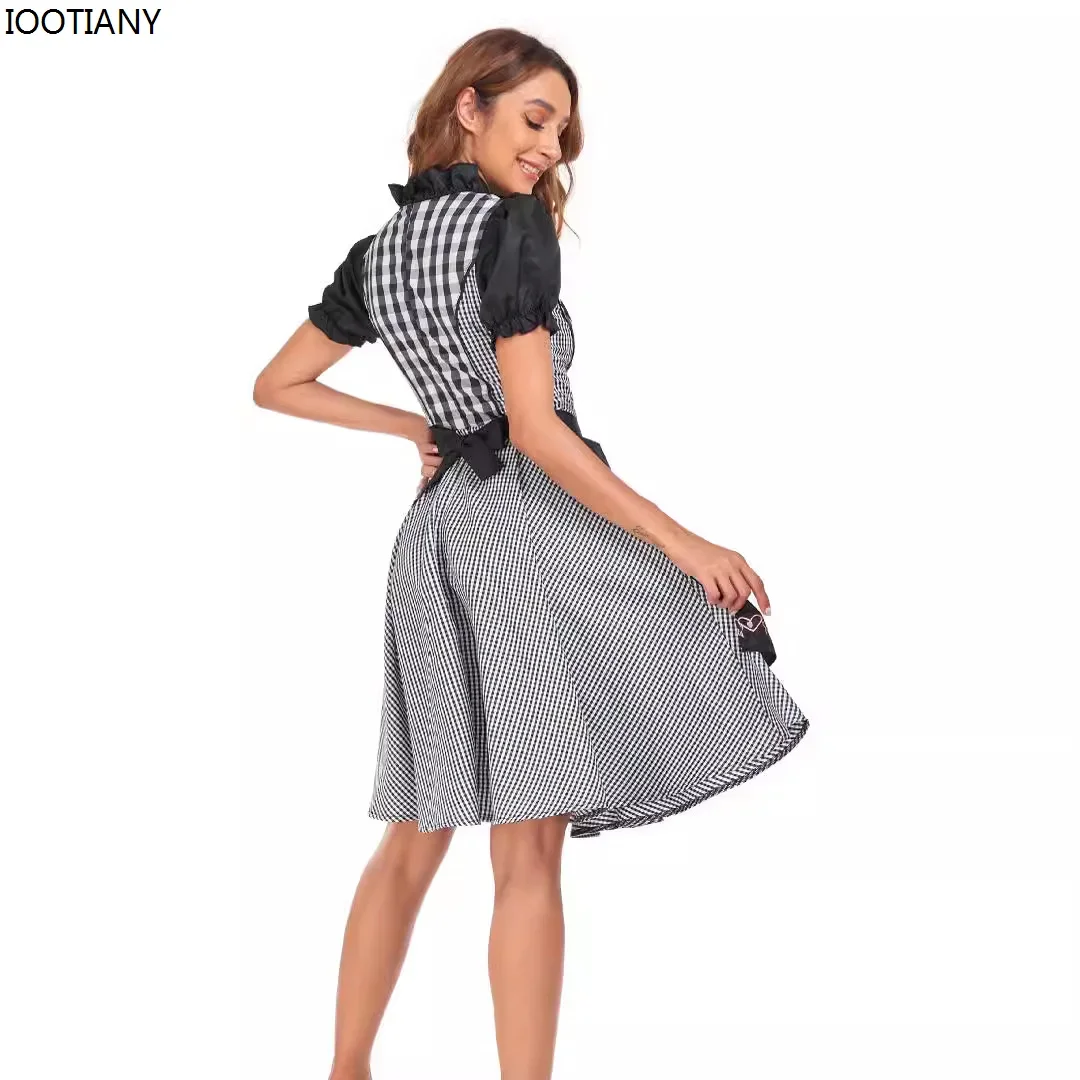 أزياء مهرجان أكتوبر النسائية التأثيرية البافارية التقليدية لخادمة البيرة للبالغين فستان تنكري للهالوين كرنفال حفلة تنكرية للرقص Unifo #4