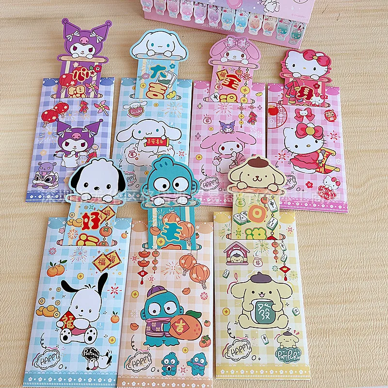 Kawaii New Year Sanrio Red Envelope Hello Kitty Cinnamoroll Kuromi Creative Hand Pulled Congratulation Red Packet Children Gift