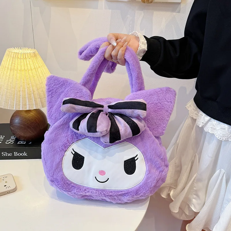 

​ ​ Большая сумка Kuromi Merchandise Tote Bag ​ Сумка для хранения девочек-студентов для школьного использования ​ Подарки на день рождения, Рождество, Новый год